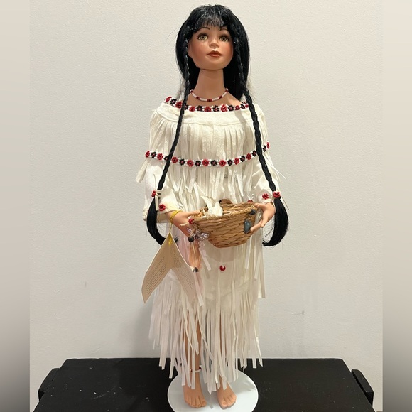Paradise Galleries “Swirling Waters” Native American Porcelain Doll - Picture 2 of 14